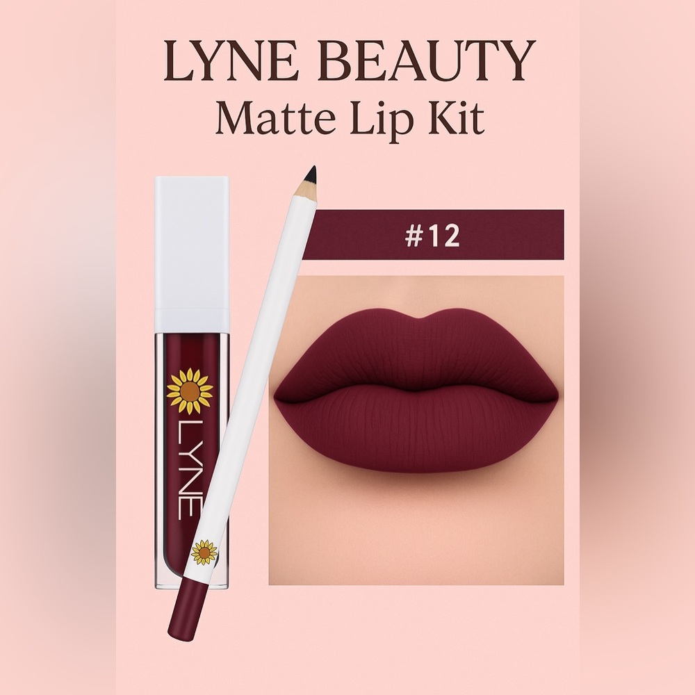 LuxeVelvet Matte Lip Duo | Long Lasting Waterproof Lipstick & Liner Set - Picture 16 of 16
